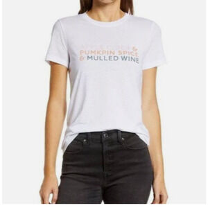 1901 Womens Graphic T-Shirt Apple Cider Pumpkin Spice Mulled Wine XL NEW WINTER